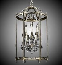  LT2224-A-04G-ST - 6+6 Light 24 inch Lantern with Clear Curved glass & Crystal